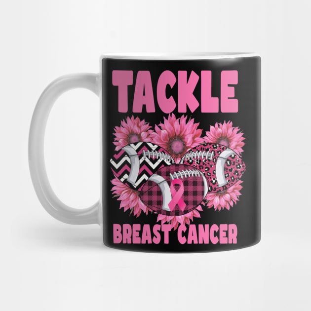 Tackle Breast Cancer Pink Ribbon Football Lovers by Gendon Design